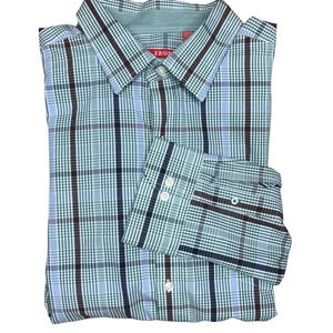 Izod Men's Plaid Slim Fit Button Down Shirt. Sz: XXL
